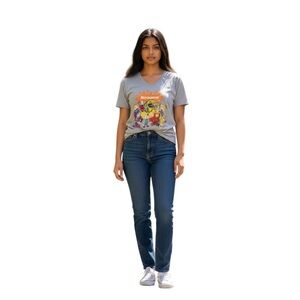 NICKELODEON Women’s Grey Short Sleeve T-Shirt Size Medium